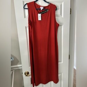 LuLaRoe XL Rust Runway Exclusive Sadie Midi Dress